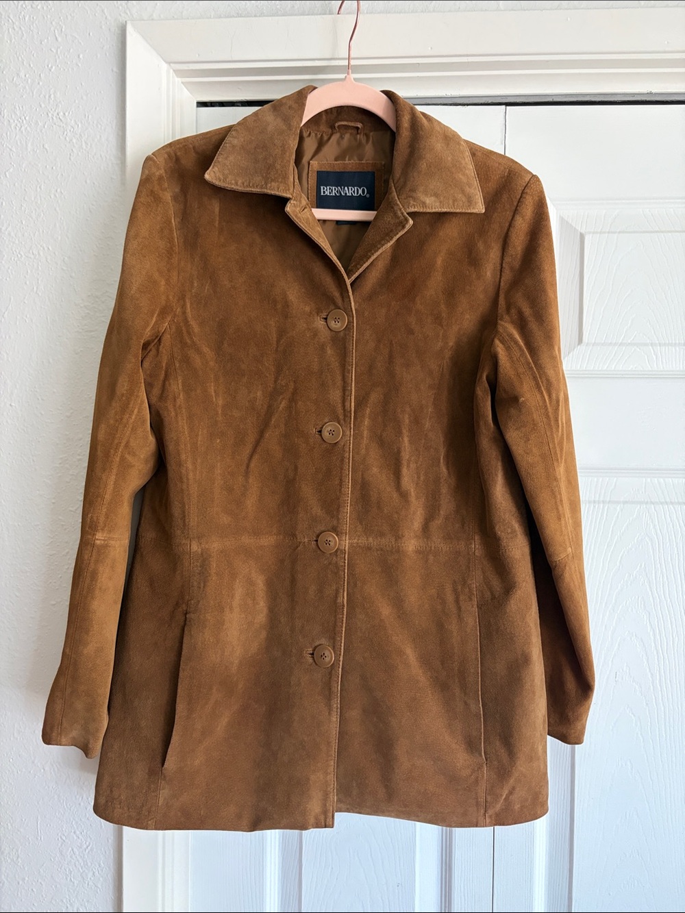 VINTAGE Bernardo Chestnut Brown Washable Suede Leather Jacket